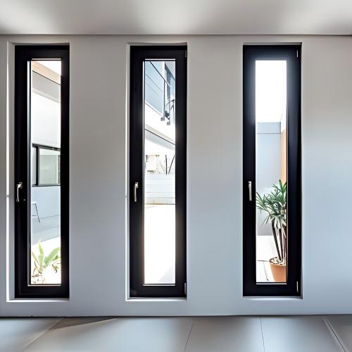 Modern Minimalist Thermal Insulation Broken Bridge Aluminum Casement Window, Custom Size Soundproof Hollow Tempered Glass