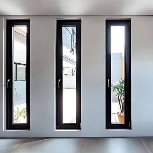 Modern Minimalist Thermal Insulation Broken Bridge Aluminum Casement Window, Custom Size Soundproof Hollow Tempered Glass