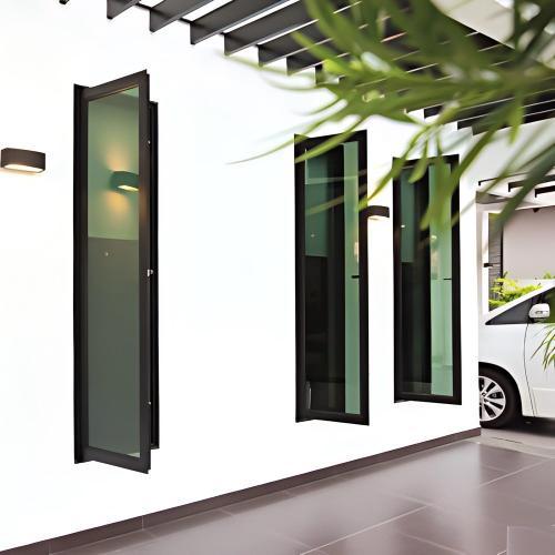 Modern Minimalist Thermal Insulation Broken Bridge Aluminum Casement Window, Custom Size Soundproof Hollow Tempered Glass