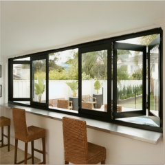 Modern Panoramic Transparent Side Stacking Folding Windows for Home Leisure Bar Counter