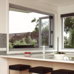 Modern Minimalist White Powder Coated Custom Size Thermal Break Aluminum Folding Windows