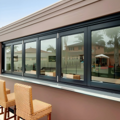 Modern Panoramic Transparent Side Stacking Folding Windows for Home Leisure Bar Counter