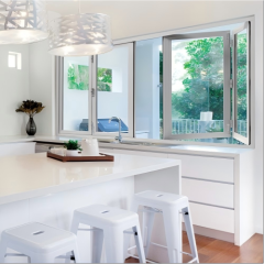 Modern Minimalist White Powder Coated Custom Size Thermal Break Aluminum Folding Windows