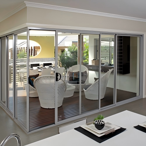Premium Versatile White Powder Coated Custom Thermal Break Aluminum Sliding Door