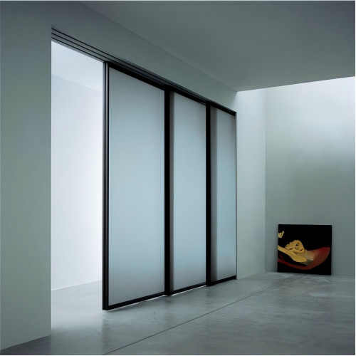 Modern Minimalist Privacy Frosted Glass Custom Thermal Break Aluminum Sliding Door