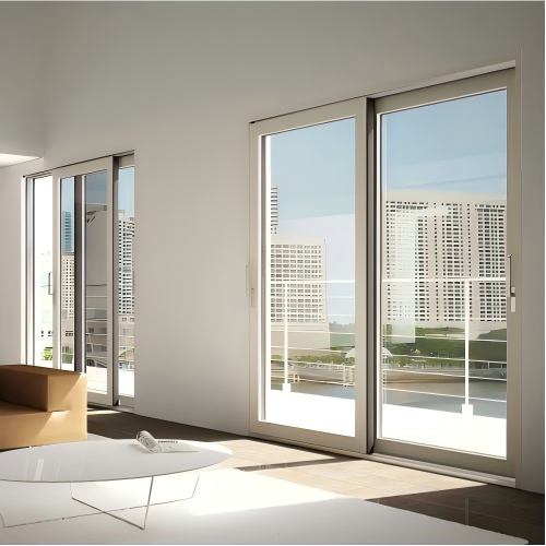 Premium Versatile White Powder Coated Custom Thermal Break Aluminum Sliding Door