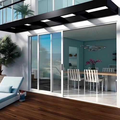Premium Versatile White Powder Coated Custom Thermal Break Aluminum Sliding Door