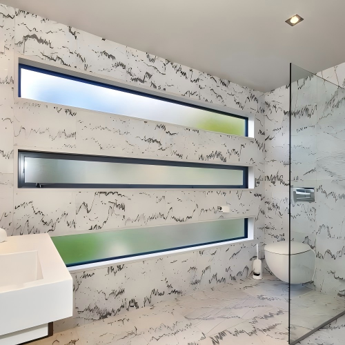 Custom Thermal Break Aluminum Fixed Window with Stylish Design for Bathroom Natural Lighting