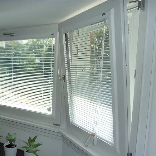 Modern Minimalist White Powder Coated Custom Aluminum Tilt & Turn Window, Ventilation, Anti-Theft & Anti-Fall