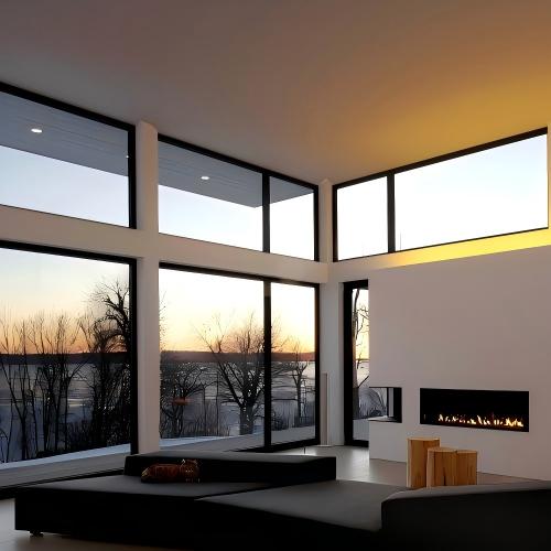 Light Luxury Custom Aluminum Fixed Panoramic Floor-to-Ceiling Window for High-End Sea View Villa & Penthouse Living Rooms