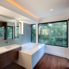 Custom Thermal Break Aluminum Fixed Window with Stylish Design for Bathroom Natural Lighting