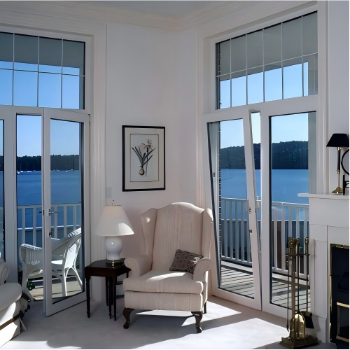 White Powder Coated Villa Sea View Floor-to-Ceiling Custom Aluminum Tilt &amp; Turn Window