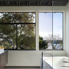 Custom Thermal Break Aluminum Fixed Window with Stylish Design for Bathroom Natural Lighting