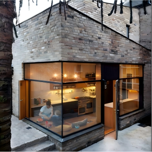 Custom Thermal Break Aluminum Fixed Window with Design Sense, Ambience and Corner Floor-to-Ceiling Installation