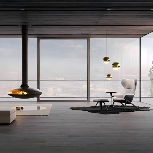 Light Luxury Minimalist High-end Panoramic Floor-to-Ceiling Custom Aluminum Fixed Window for Sea View Villa &amp; Penthouse Living Room