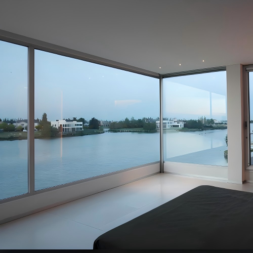 Custom Aluminum Fixed Panoramic Floor-to-Ceiling Window for Luxury Sea View Villa &amp; Penthouse Bedrooms