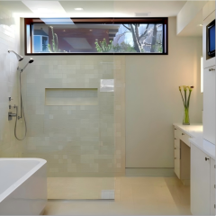 Custom Thermal Break Aluminum Fixed Window with Stylish Design for Bathroom Natural Lighting