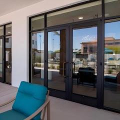 Modern Commercial Aluminum Double Glazed Casement Door, Manual Operation, for Supermarket & Store Exterior Entrance