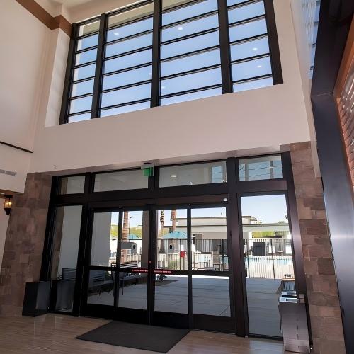 Aluminum Double Swing Frame Glass Door for Hotel Lobby & Commercial Store front Entrance