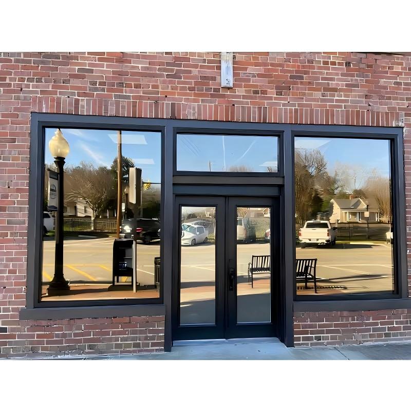 Custom Aluminum Frame Glass Door for Office Entrance, Commercial Store Front & Shop Front