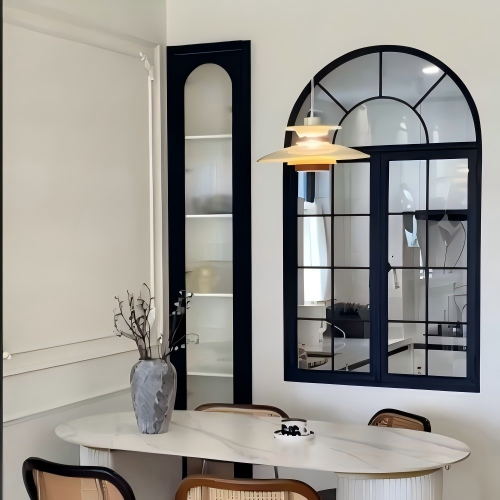 French Vintage Grille Decor Custom Aluminum Tempered Glass Casement Windows