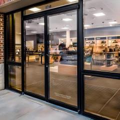 Custom Modern Commercial Aluminum Glass Double Door, Waterproof, for Store Front Exterior Entrance