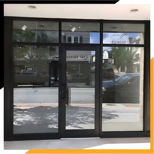 Custom Aluminum Frame Glass Door for Office Entrance, Commercial Store Front & Shop Front