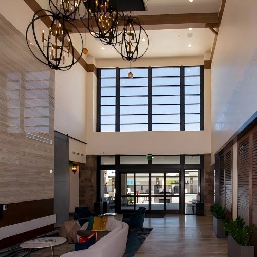 Aluminum Double Swing Frame Glass Door for Hotel Lobby &amp; Commercial Store front Entrance