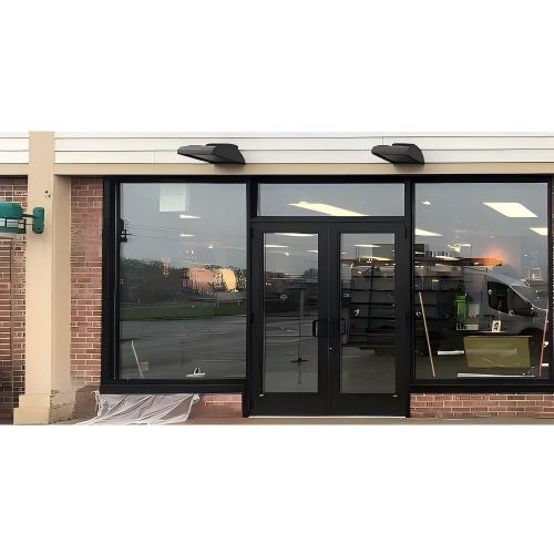 Aluminum Double Swing Glass Door for Apartment Lobby, Hotel & Commercial Store frore Entrance