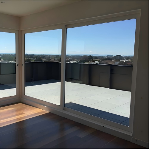 Popular Custom Double Track Two Panel Heavy Duty Aluminum Sliding Door