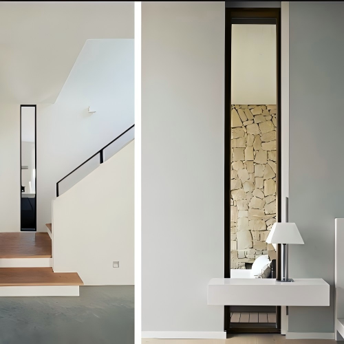 Design Style Small Size Vertical Strip Custom Aluminum Fixed Glass Window