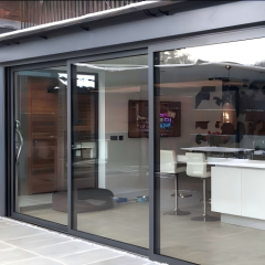 Triple Track Three Panel Exterior Balcony Custom Size Aluminum Sliding Door