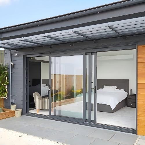 USA Hot Sale Triple Track Heavy Duty Exterior Custom Aluminum Sliding Door