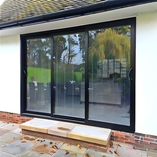 Triple Track Three Panel Exterior Balcony Custom Size Aluminum Sliding Door