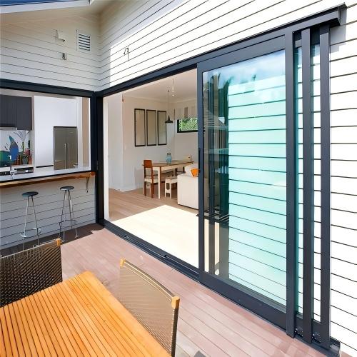 Triple Track Three Panel Exterior Balcony Custom Size Aluminum Sliding Door