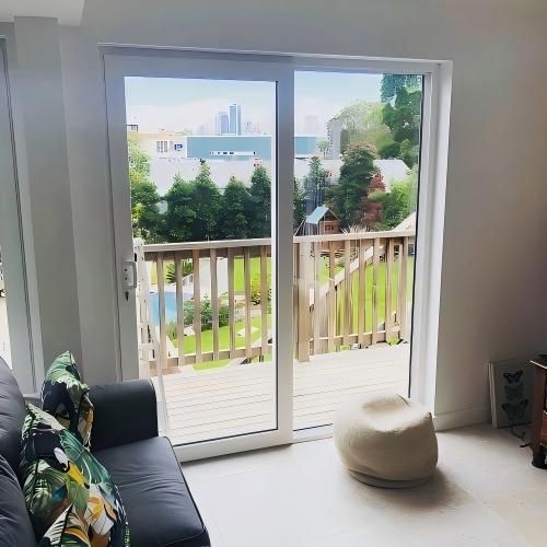 Popular Custom Double Track Two Panel Heavy Duty Aluminum Sliding Door