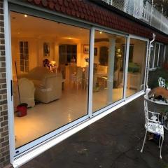Triple Track Three Panel Exterior Balcony Custom Size Aluminum Sliding Door