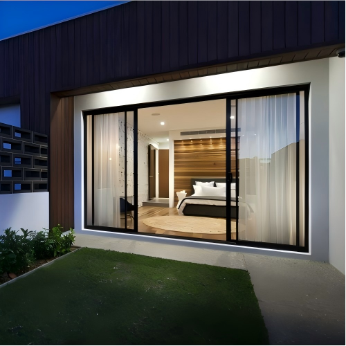 Double Track Four Panel Heavy Duty Custom Aluminum Sliding Door