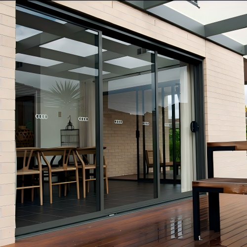 Triple Track Three Panel Exterior Balcony Custom Size Aluminum Sliding Door