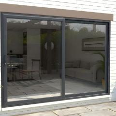 Popular Custom Double Track Two Panel Heavy Duty Aluminum Sliding Door