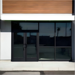 Aluminum Double Swing Glass Door for Apartment Lobby, Hotel & Commercial Store frore Entrance