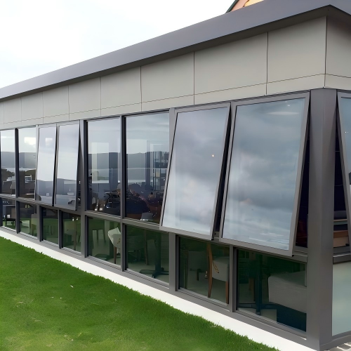 Aluminum Awning Window for Villa, Wide View Large Size Custom Size with Tempered Glass, Heat Insulation & Anti-Theft