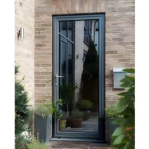 Thermal Break Aluminum Single Glass Casement Door, Custom Size Modern Patio Entry Door