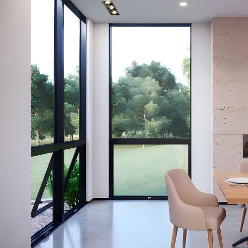 Modern Minimalist Aluminum Fixed &amp; Awning Window, Custom Design for Villa Seaview House Ventilation