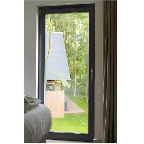 Thermal Break Aluminum Single Glass Casement Door, Custom Size Modern Patio Entry Door