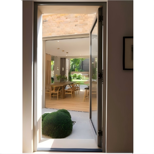 Thermal Break Aluminum Single Glass Casement Door, Custom Size Modern Patio Entry Door
