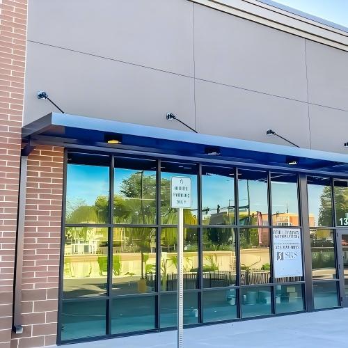 Commercial Aluminum Canopy Lamp Cover, Custom Size, Sun and Rain Protection