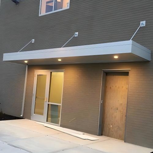 Commercial Aluminum Canopy Lamp Cover, Custom Size, Sun and Rain Protection