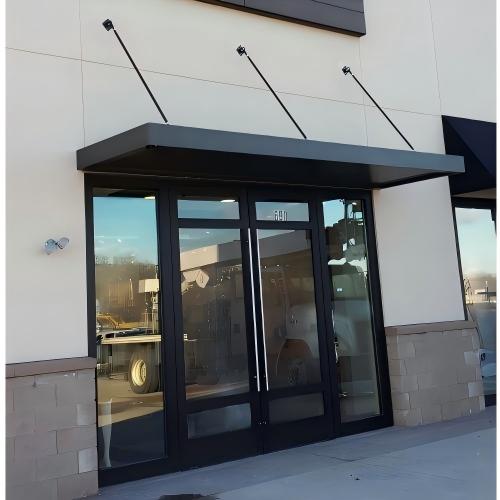 Custom Size Waterproof Aluminum Outdoor Canopy, Suspended Rod Entrance Awning