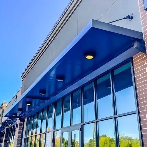 Commercial Aluminum Canopy Lamp Cover, Custom Size, Sun and Rain Protection